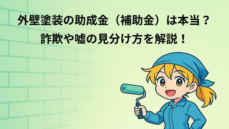 外壁塗装の助成金（補助金）は本当？詐欺や嘘の見分け方を解説！