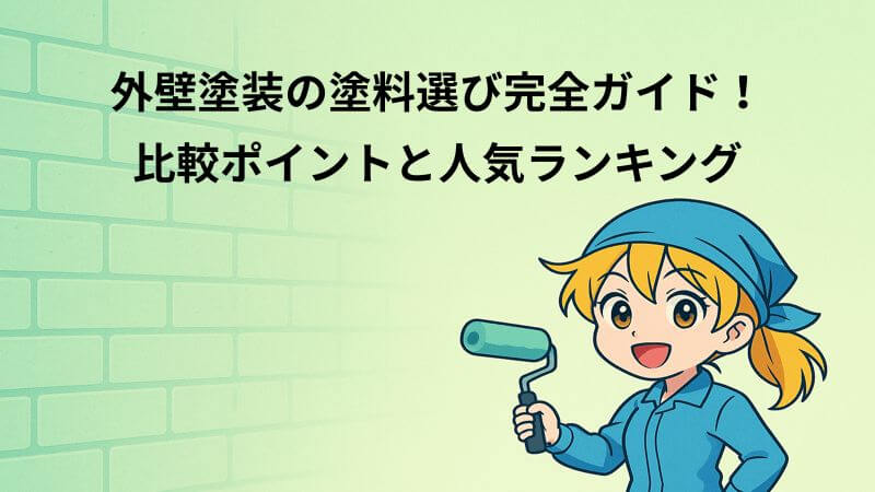 外壁塗装の塗料選び完全ガイド！比較ポイントと人気ランキング