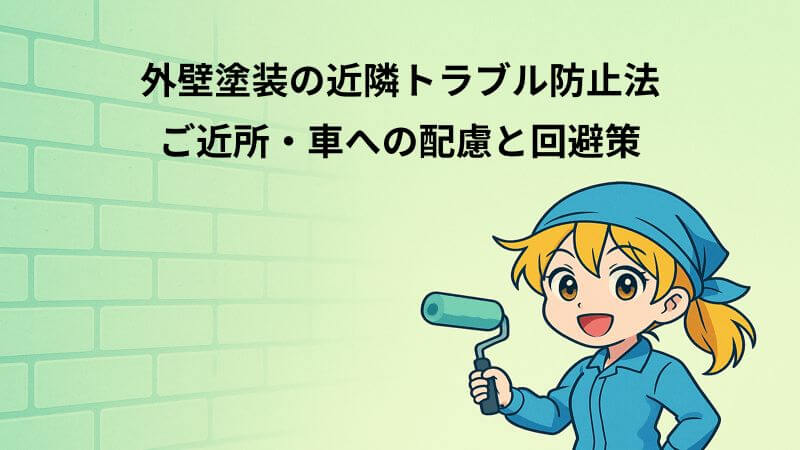 外壁塗装の近隣トラブル防止法｜ご近所・車への配慮と回避策
