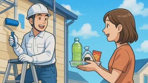 外壁塗装中に差し入れは必要？