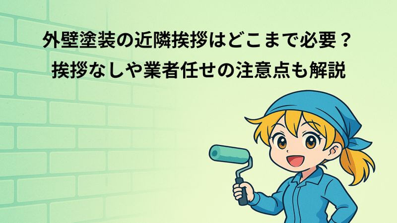外壁塗装の近隣挨拶はどこまで必要？挨拶なしや業者任せの注意点も解説