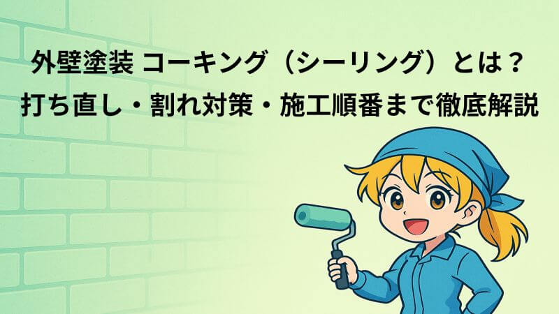 外壁塗装 コーキング（シーリング）とは？打ち直し・割れ対策・施工順番まで徹底解説