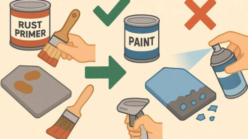 鉄に使う塗料の選び方｜サビ止め塗料と上塗りの相性が鍵